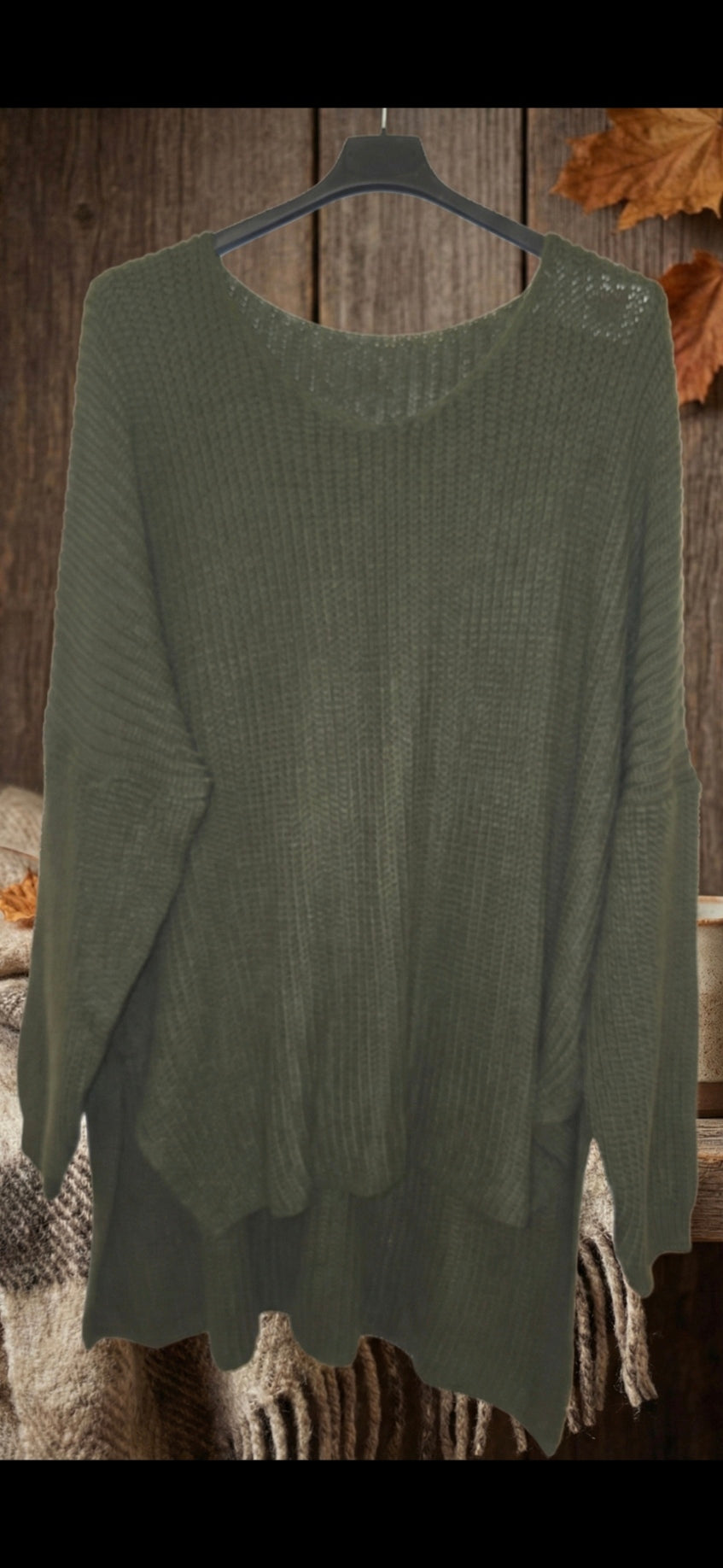 Oversized Knitted Jumper Sweater - Plus Size - One Size Fits All
