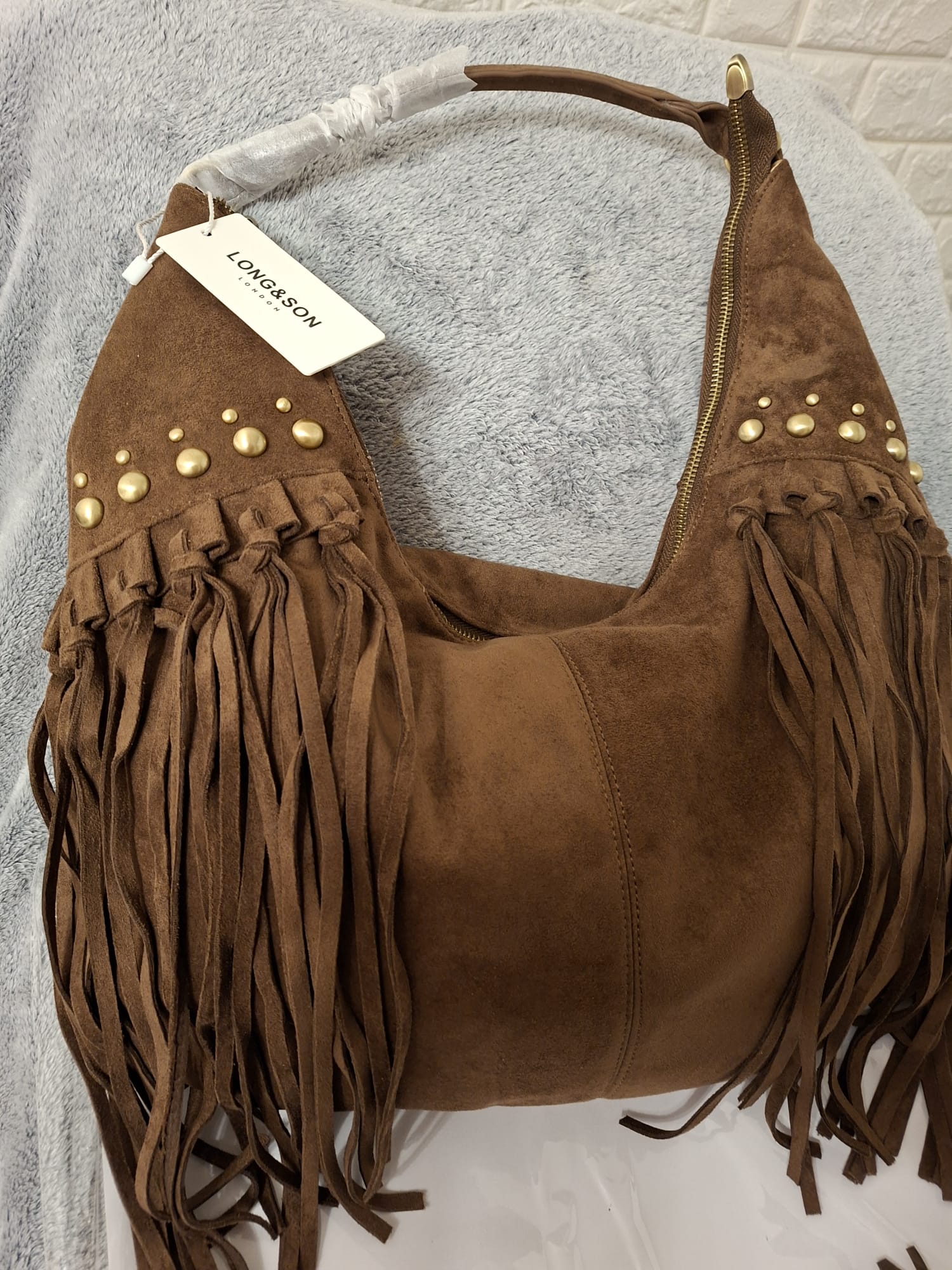 Women's Fringe Hobo Bag - Long & Son Premium Collection
