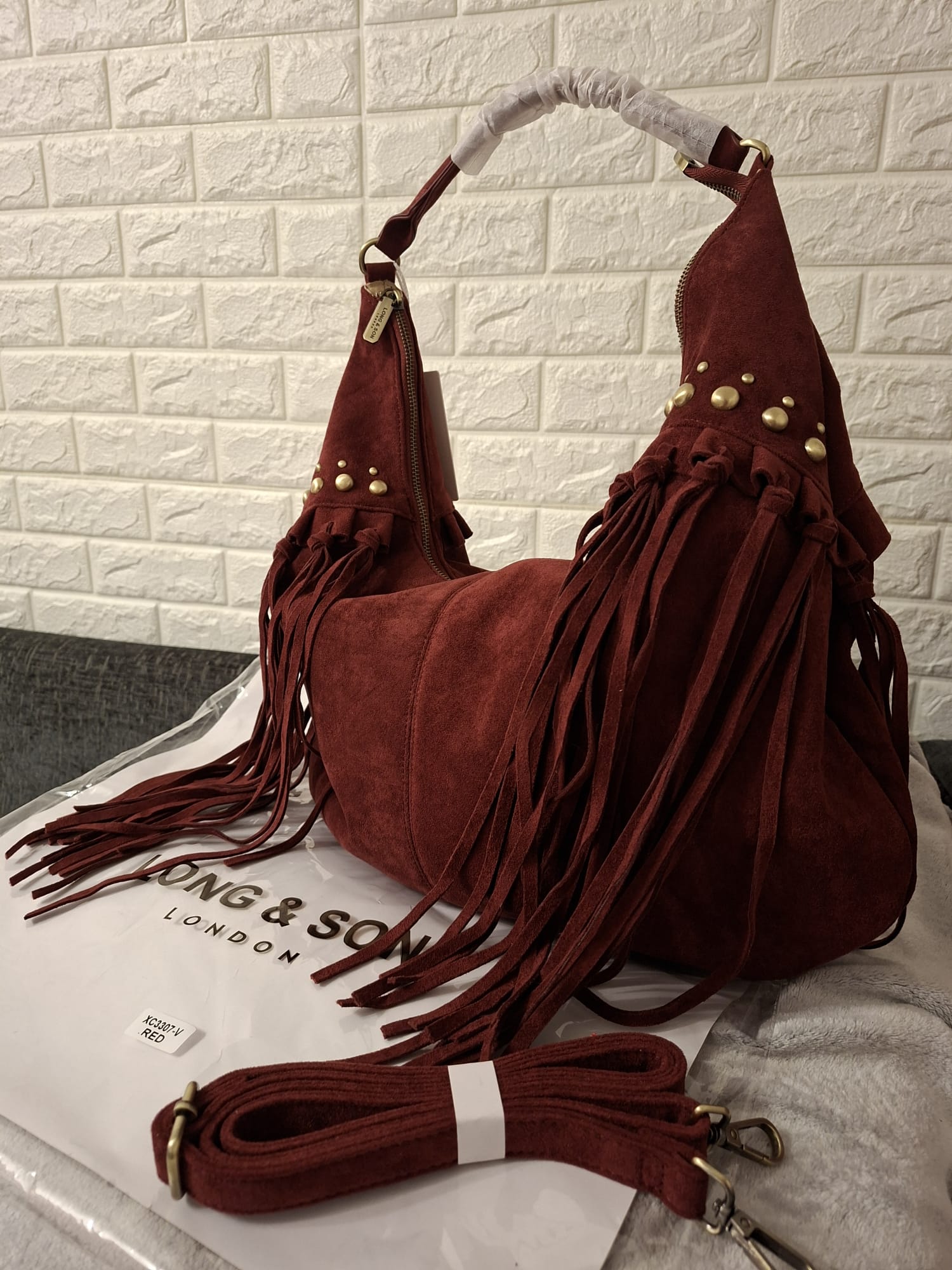 Women's Fringe Hobo Bag - Long & Son Premium Collection