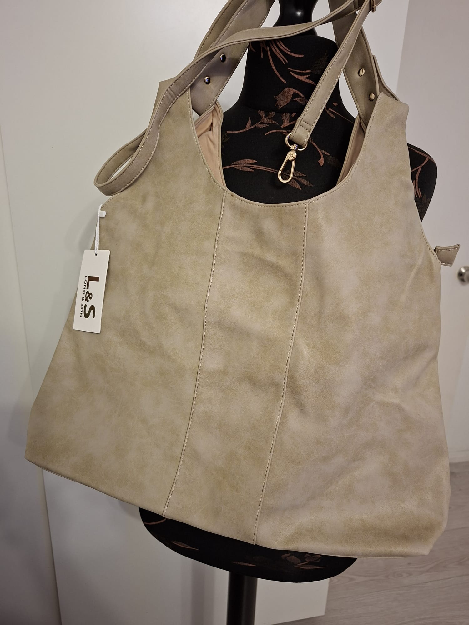 Women's Hobo Shoulder Bag - Long & Son London Premium Leather-Look Handbag