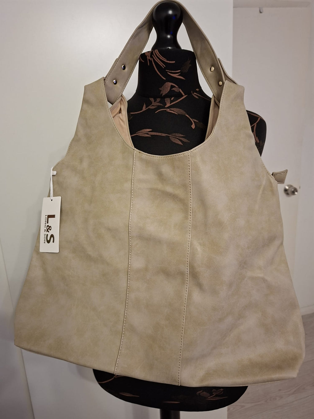 Women's Hobo Shoulder Bag - Long & Son London Premium Leather-Look Handbag