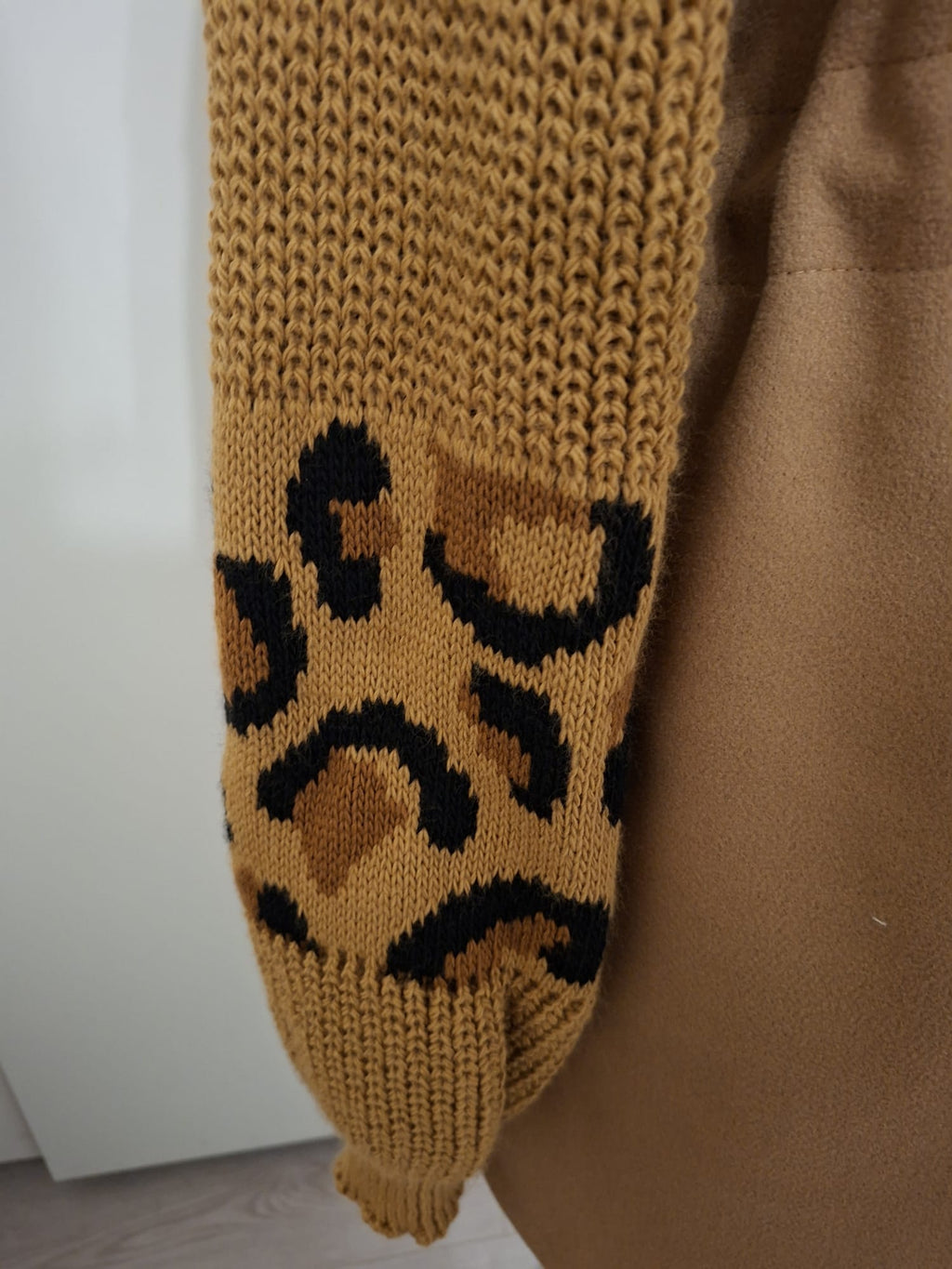 Animal Print Sleeve Coat Jacket - Plus Size 14-18