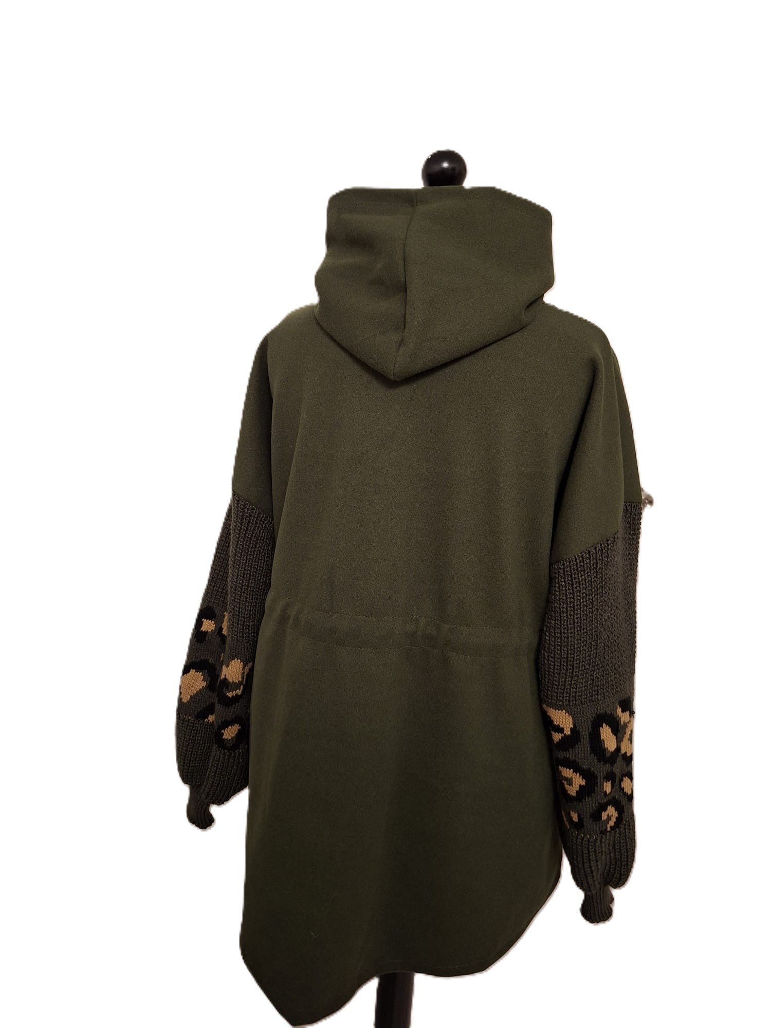 Animal Print Sleeve Coat Jacket - Plus Size 14-18