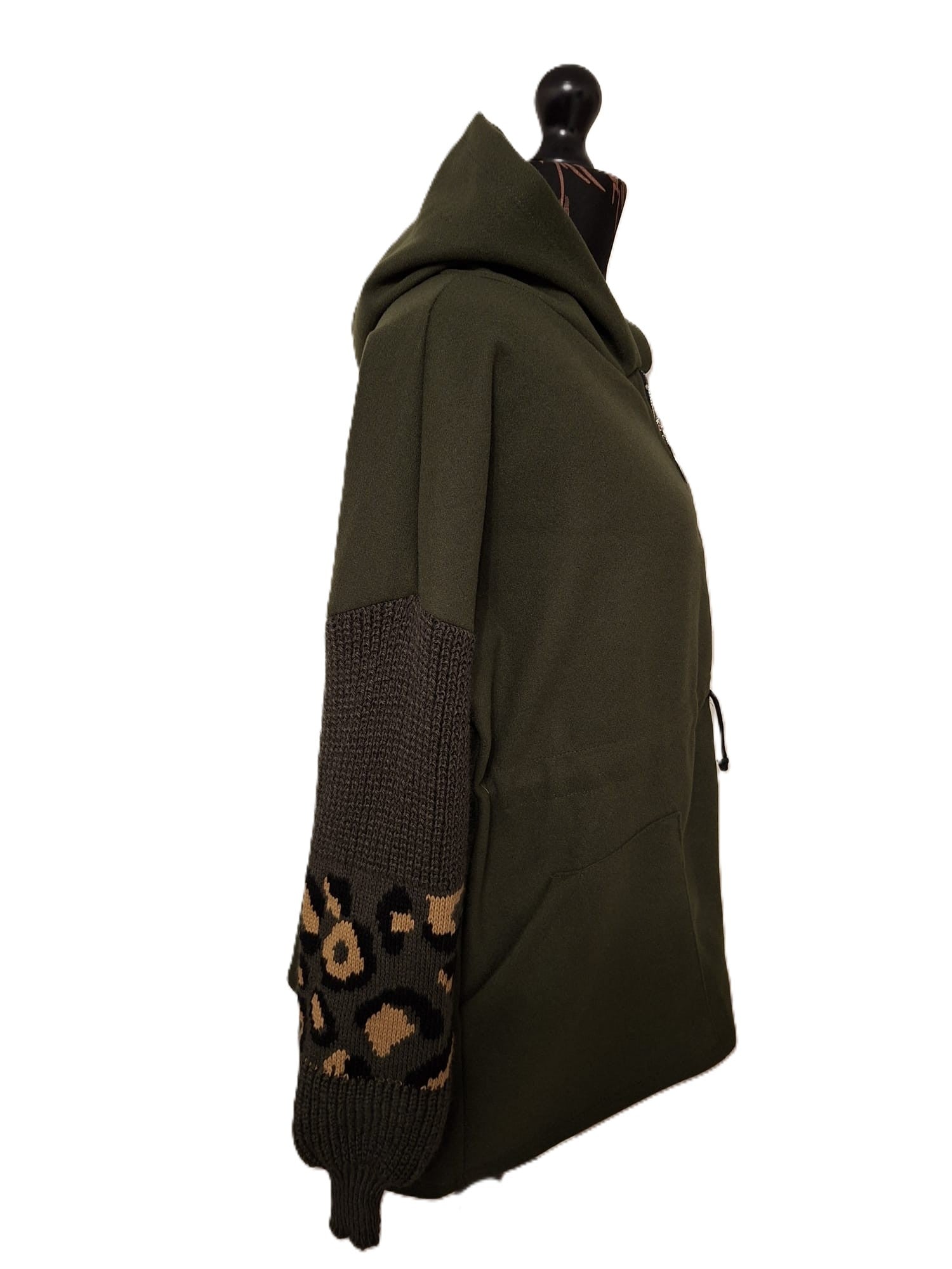 Animal Print Sleeve Coat Jacket - Plus Size 14-18