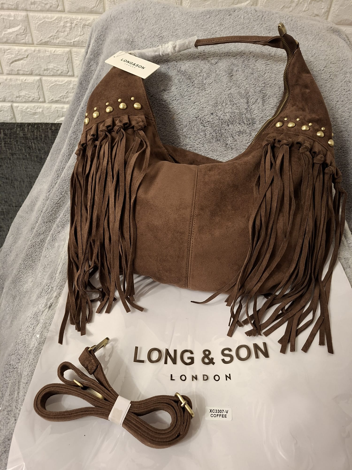 Women's Fringe Hobo Bag - Long & Son Premium Collection