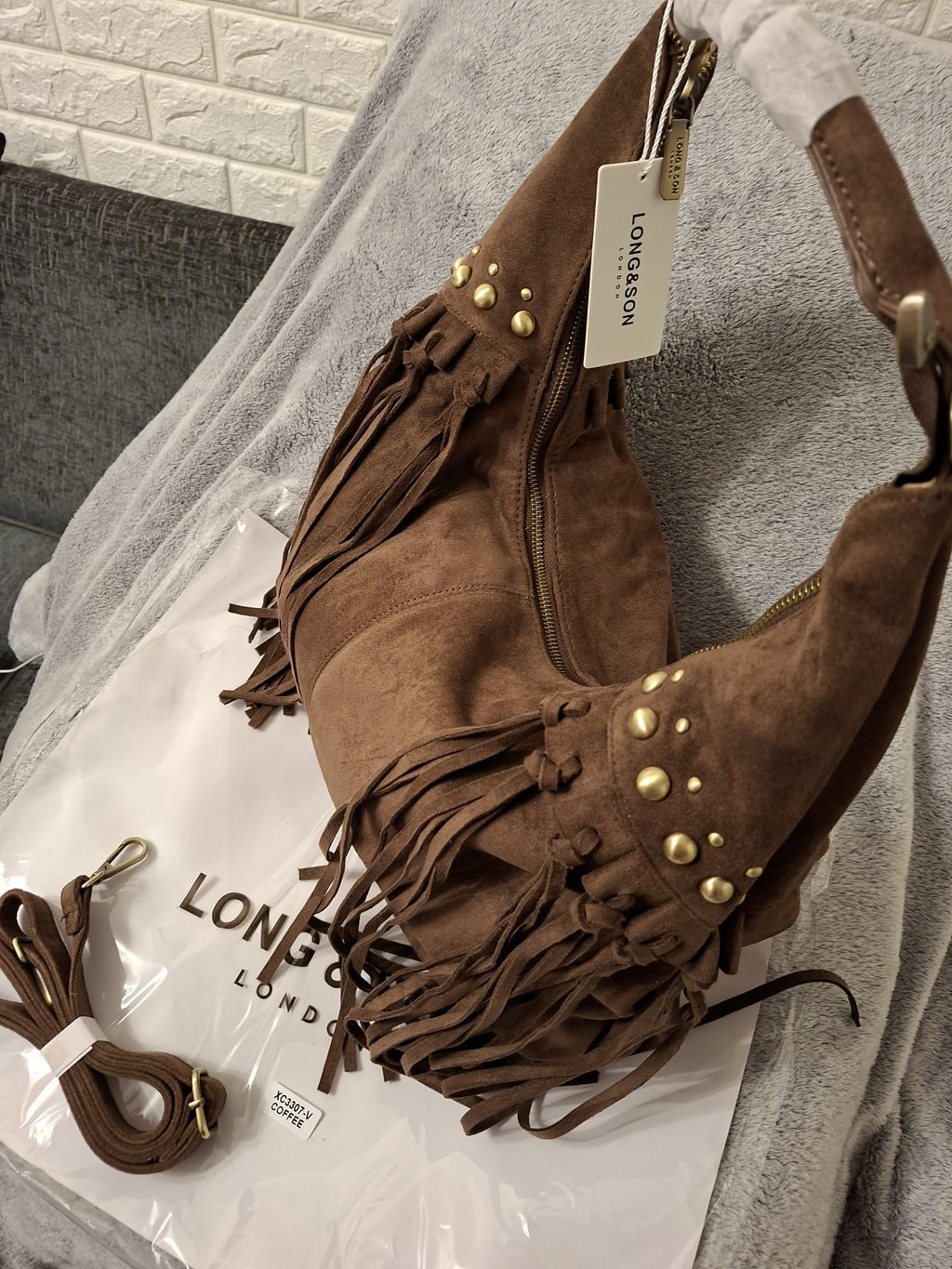 Women's Fringe Hobo Bag - Long & Son Premium Collection