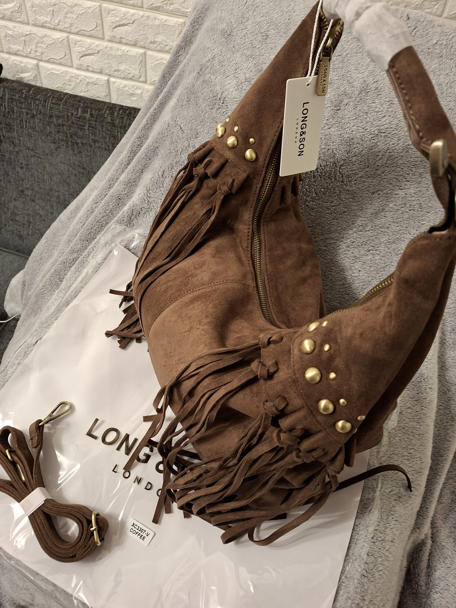 Women's Fringe Hobo Bag - Long & Son Premium Collection