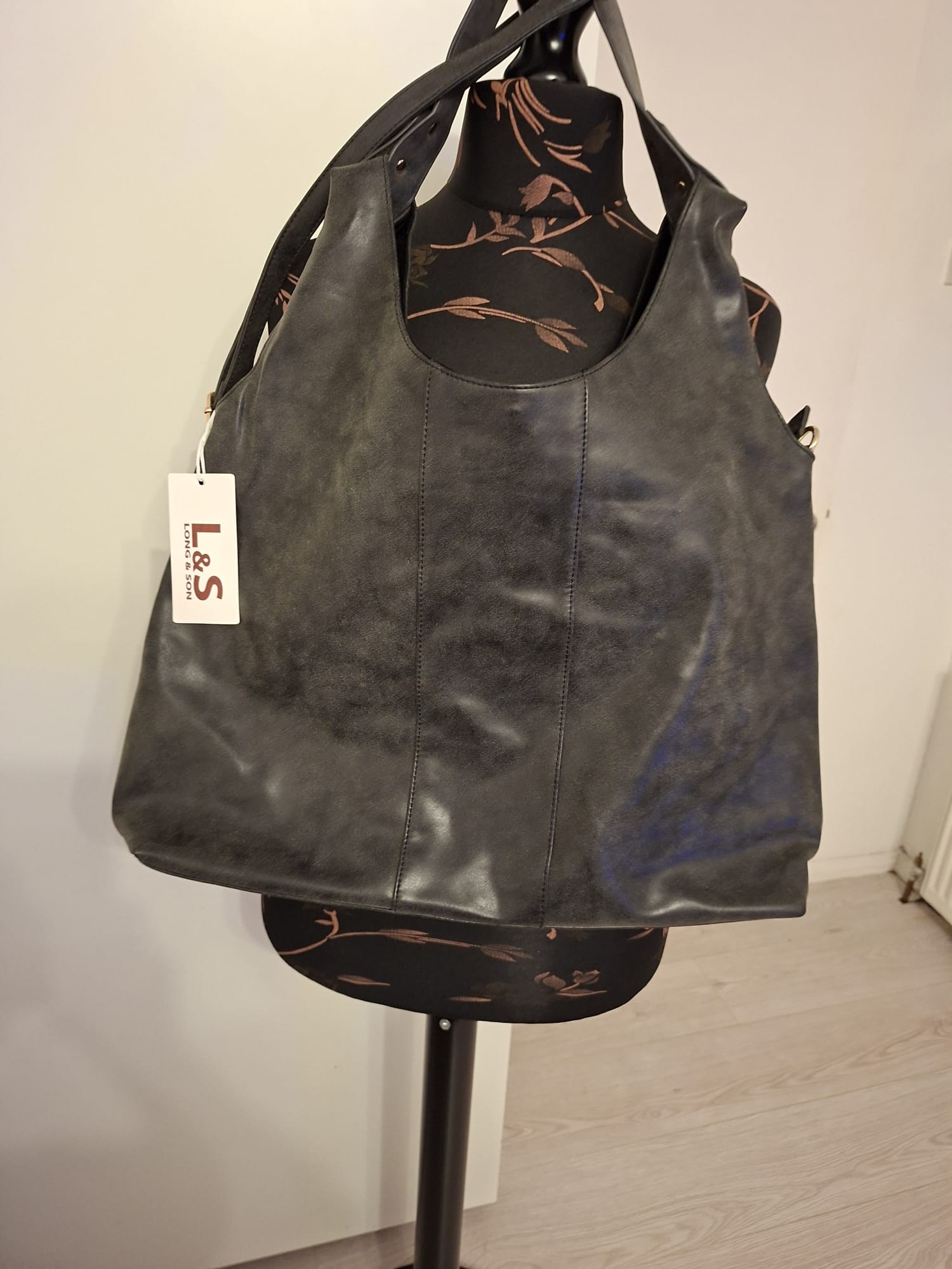 Women's Hobo Shoulder Bag - Long & Son London Premium Leather-Look Handbag