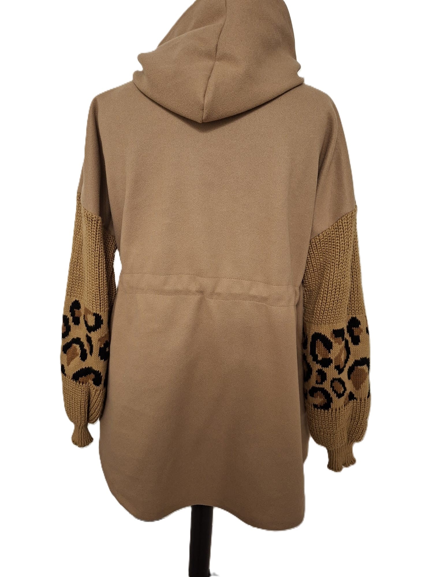 Animal Print Sleeve Coat Jacket - Plus Size 14-18