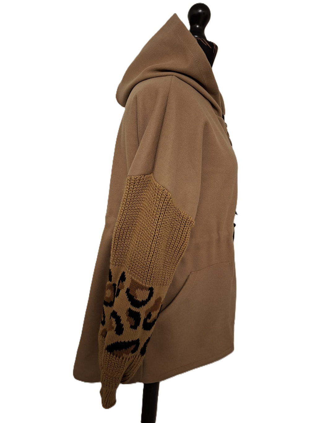 Animal Print Sleeve Coat Jacket - Plus Size 14-18