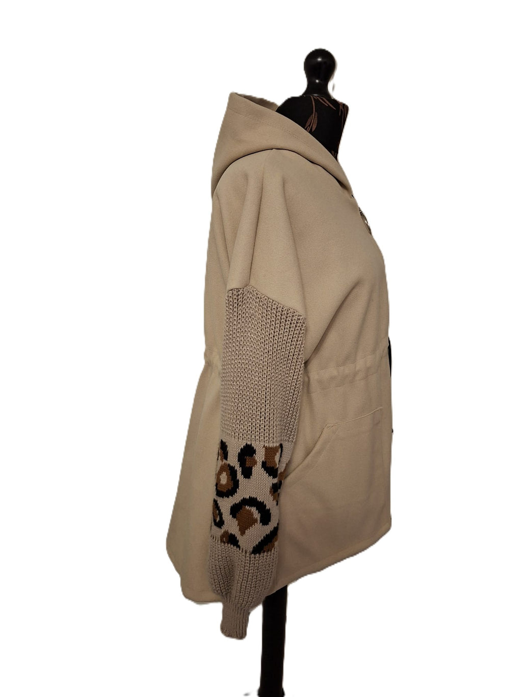 Animal Print Sleeve Coat Jacket - Plus Size 14-18