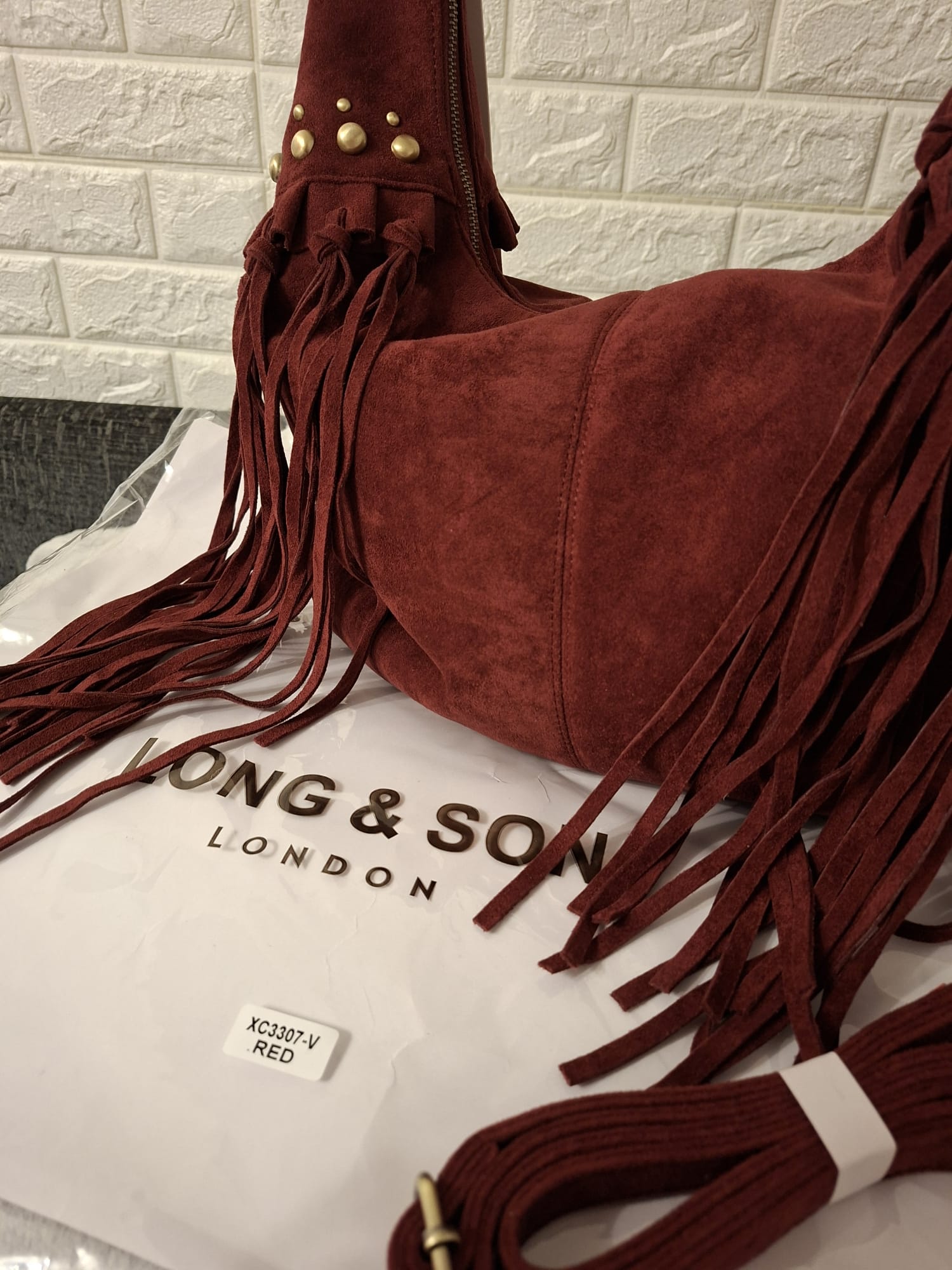 Women's Fringe Hobo Bag - Long & Son Premium Collection