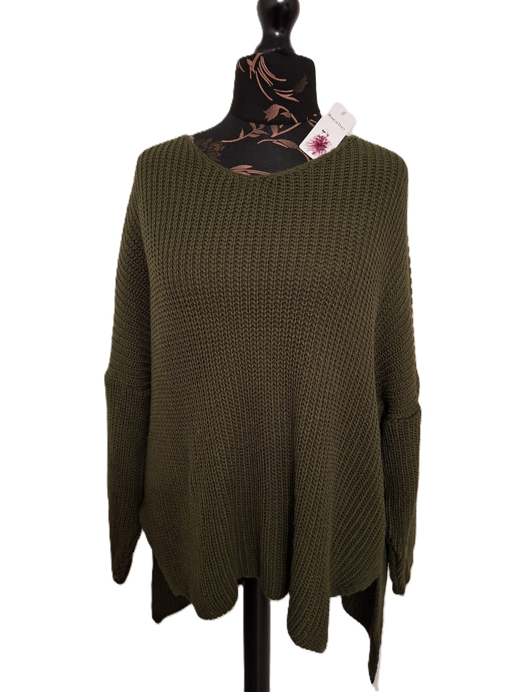 Oversized Knitted Jumper Sweater - Plus Size - One Size Fits All