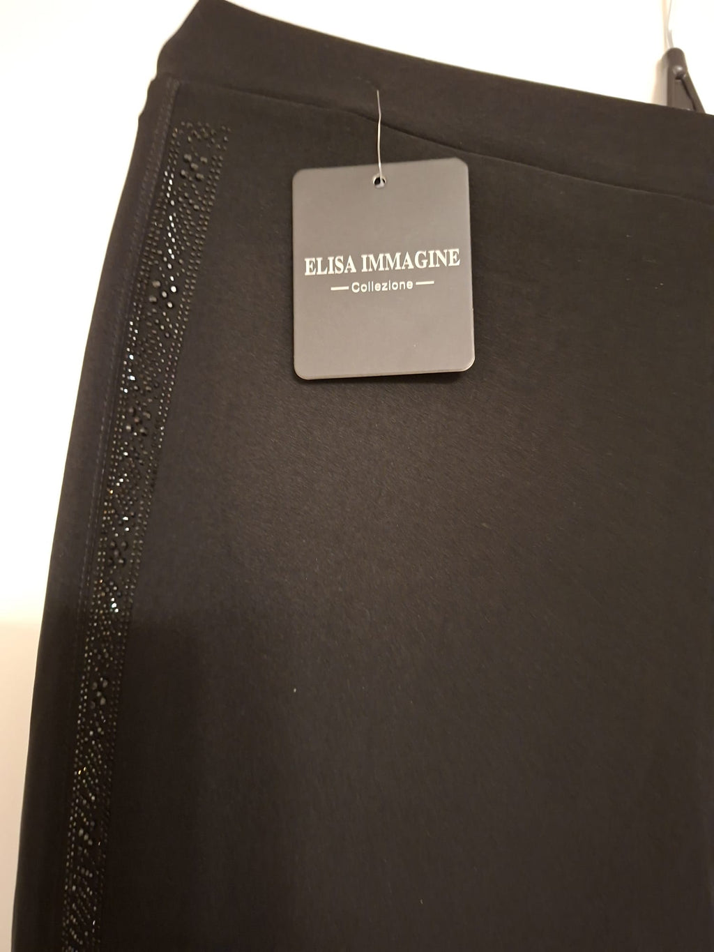 Side Sparkle Stretch Black Trousers