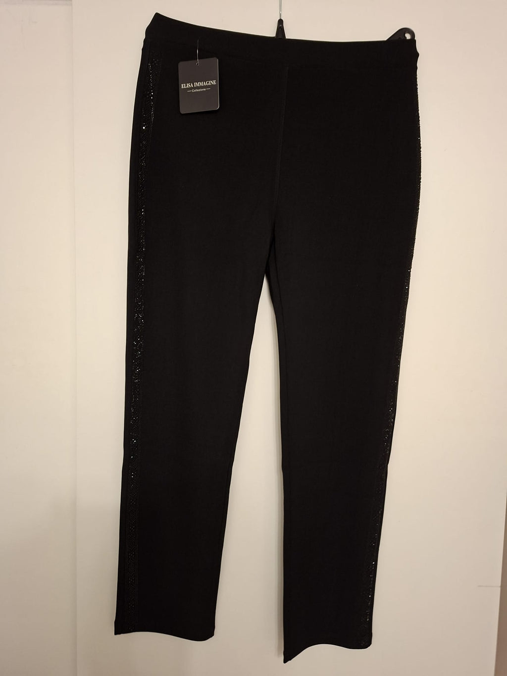 Side Sparkle Stretch Black Trousers